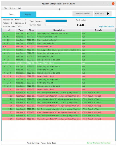 Quarch Compliance Suite 軟體測試界面