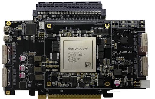 裝有Broadcom半導體解決方案晶片的電路板 裝有Broadcom半導體解決方案晶片的電路板